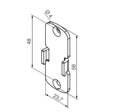 NICE 1025.00.00 Adattatore universale bianco compatibile con supporti Rollease della serie Skyline (interasse 48 mm)