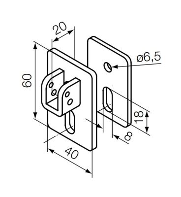 NICE 693.07.00 Kit supporto con staffa e sella per perno quadro 10 mm 