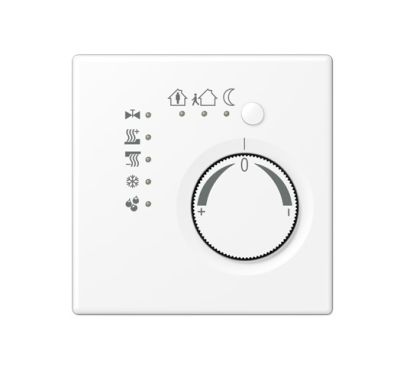 JUNG LS2178TSWWM Termostato per ambienti KNX con accoppiatore bus integrato e interfaccia pulsanti 4 canali- bianco alpino opaco