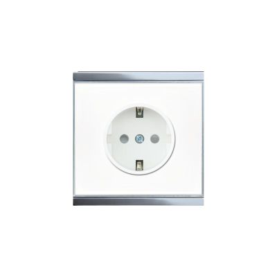 ELSNER 70318 Corlo Power Outlet- white/chrome glossy CEE 7/4 