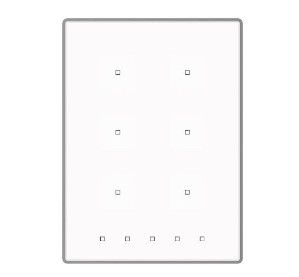 ZENNIO ZVI-TMDP6-AW ZVI-TMDP6-AW TMD Plus KNX Capacitive Touch Switch, 6 buttons, white