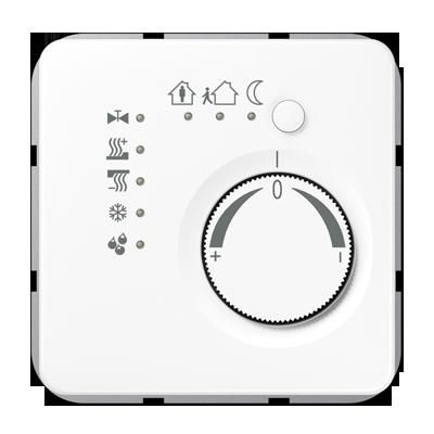 JUNG CD2178TSWW Termostato per ambienti KNX con accoppiatore bus integrato e interfaccia pulsanti 4 canali- bianco alpino