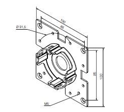 NICE 702.07.00 Supporto compatto a 45 gradi , con flangia 100x100 Supporti serie Era M diametro 45 mm