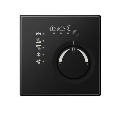 JUNG LS2178SWM Termostato per ambienti KNX con accoppiatore bus integrato e manopola di regolazione del valore di temperatura- nero grafite opaco