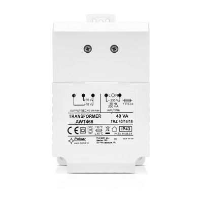 SATEL TR 40 VA Trasformatore 230 V/18 V AC. 40 VA. IP43. Protezione corto circuito (SCP)