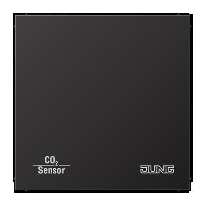 JUNG CO2AL2178D KNX room thermostat with CO2 and air humidity sensor with integrated bus coupler and button interface - 2 channels - dark aluminum