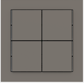 EKINEX EK-T4Q-FGL Kit of 4 Linea 71 square buttons (30X30) Fenix ​​NTM London Gray colour