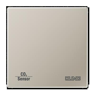 JUNG CO2ES2178 Termostato ambiente KNX con sensore CO2 e umidità aria con accoppiatore bus integrato e interfaccia per pulsanti- 2 canali- acciaio inox