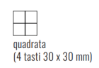 EKINEX EK-T4Q-FVC Kit 4 tasti Linea 71  quadrati (30X30)   Fenix NTM colore verde comodoro