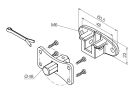 NICE 692.36.00 Perno quadro 10 mm + staffa a sella, con fori M6 a interasse 48 mm (per motori con finecorsa programmati in modalita' manuale)