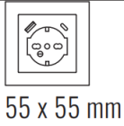 EKINEX EK-PSC-IT-USB-FGB Square IT socket front panel (55x55) 2 USB ports