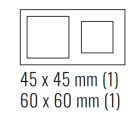 EKINEX EK-P2F-GBS Plate 71 (Form/Flank/NF) rectangular with 2 windows - METAL (ALUMINIUM) Titanium