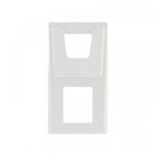 ABTECNO XPR-DINFP2VW-ES DOUBLE VERTICAL RECESSED FRONT PLATE WITH POCKET IN WHITE ABS