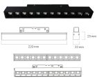 LEDCO MG12LBC/NE DARK LIGHT 48V 12W 3000K BLACK LED BAR