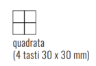 EKINEX EK-T4Q-FCO Kit 4 buttons Line 71 square (30X30) Fenix ​​NTM Color Castoro Ottowa