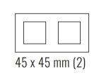 EKINEX EK-P2E-GBS Plate 71 (Form/Flank/NF) rectangular with 2 windows - METAL (ALUMINIUM) titanium