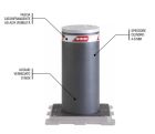GIBIDI DPT260PL/X H600 fixed bollard with removable base - Stainless steel (on request with LED)