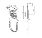 NICE 1191.44.00 White intermediate support, 55 mm center distance, for 35/45 mm motors