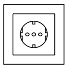 EKINEX EK-PSC-DE-CHA Frontalino presa DE quadrata (55x55) verniciata METAL HT(Cromato)