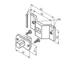 NICE 523.10012/M6 10 mm square pin + bracket with M6 holes