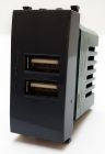 MAPAM 621N Gem 621N 2A Double Usb Socket Black