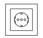 EKINEX EK-PSC-IT-CBM Frontalino presa IT quadrata (55x55) verniciata  METAL HT(Cromato)