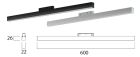 LEDCO MG600LBC/NE LED BAR MAX. 60CM 48V 14.4W 3000K BLACK